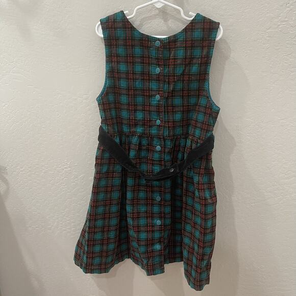 Vintage Gymboree Green & Red Plaid Cord Dress - Picture 8 of 9